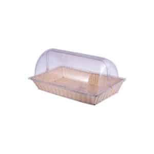 Cream Wicker-Style Basket with Roll-Top Display Cover