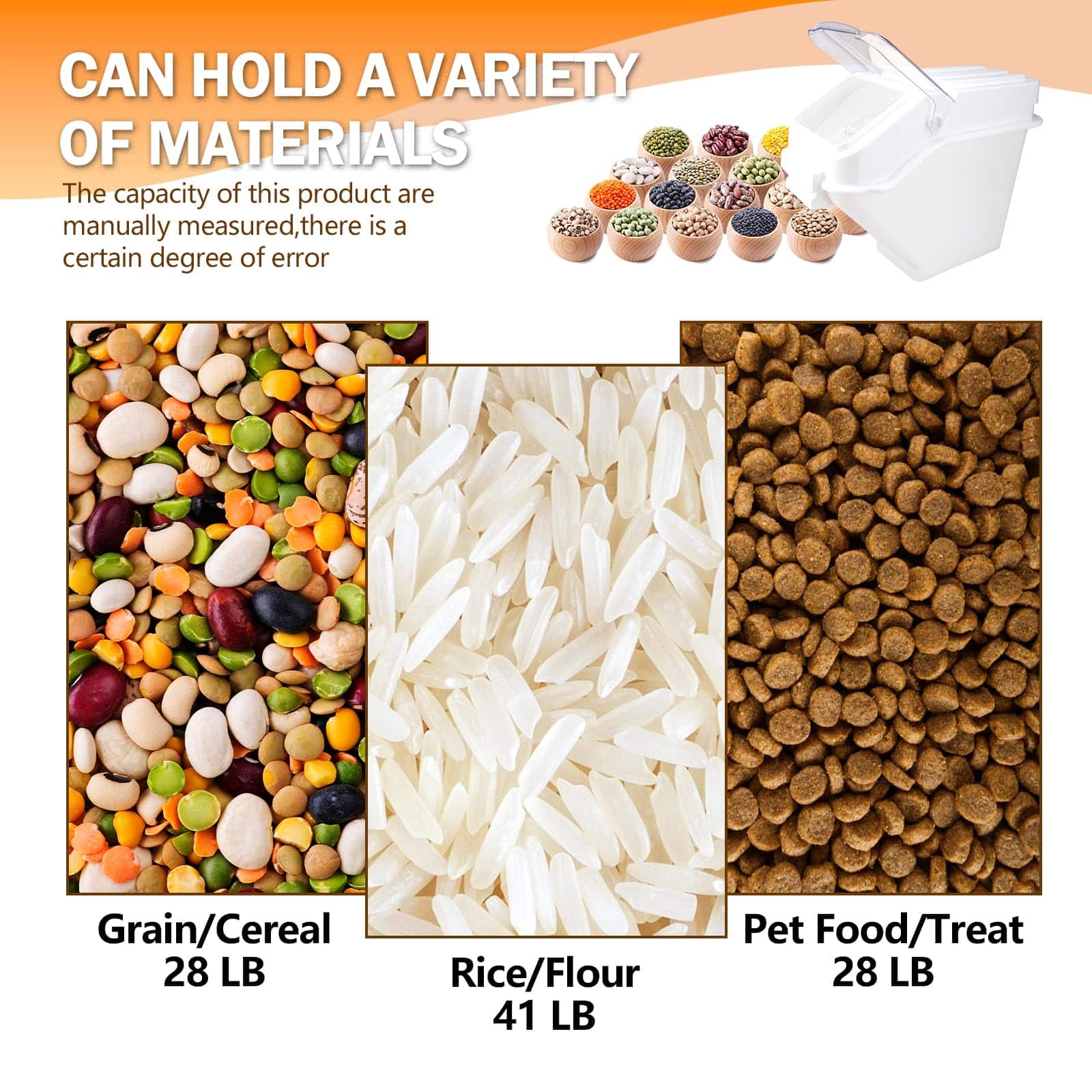 Bin, Stackable Rice Dispenser - Kitchen Caddy for Sugar, Rice & Dry Goods, Ideal for Kitchen & Pantry (24L) - Image 6